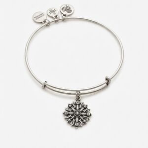 Alex and Ani Silver Compass Charm Bangle Bracelet